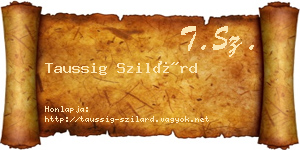 Taussig Szilárd névjegykártya